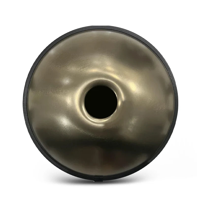 Dessous du handpan KHAMSIN : coque or et ouverture centrale (Gu) – Kovapan