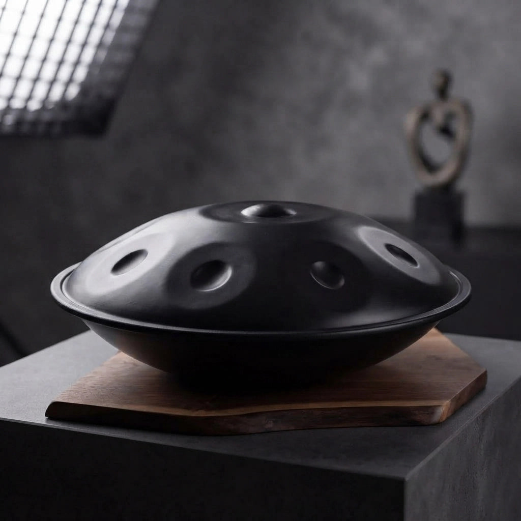 Handpan Ré Mineur Kurd 9 à 14 notes sur planche en bois – Kovapan