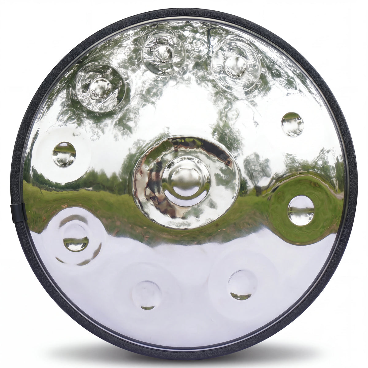 Handpan D Kurd SELENE argenté KOVAPAN, vue de dessus