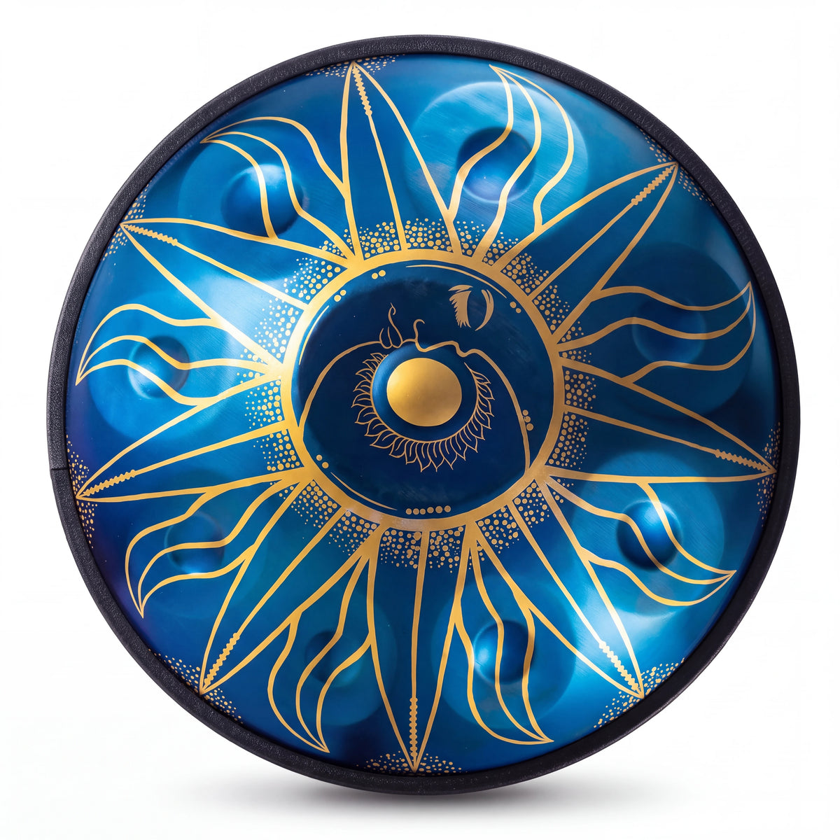 Handpan D Kurd ECLIPSE bleu KOVAPAN, vue de dessus