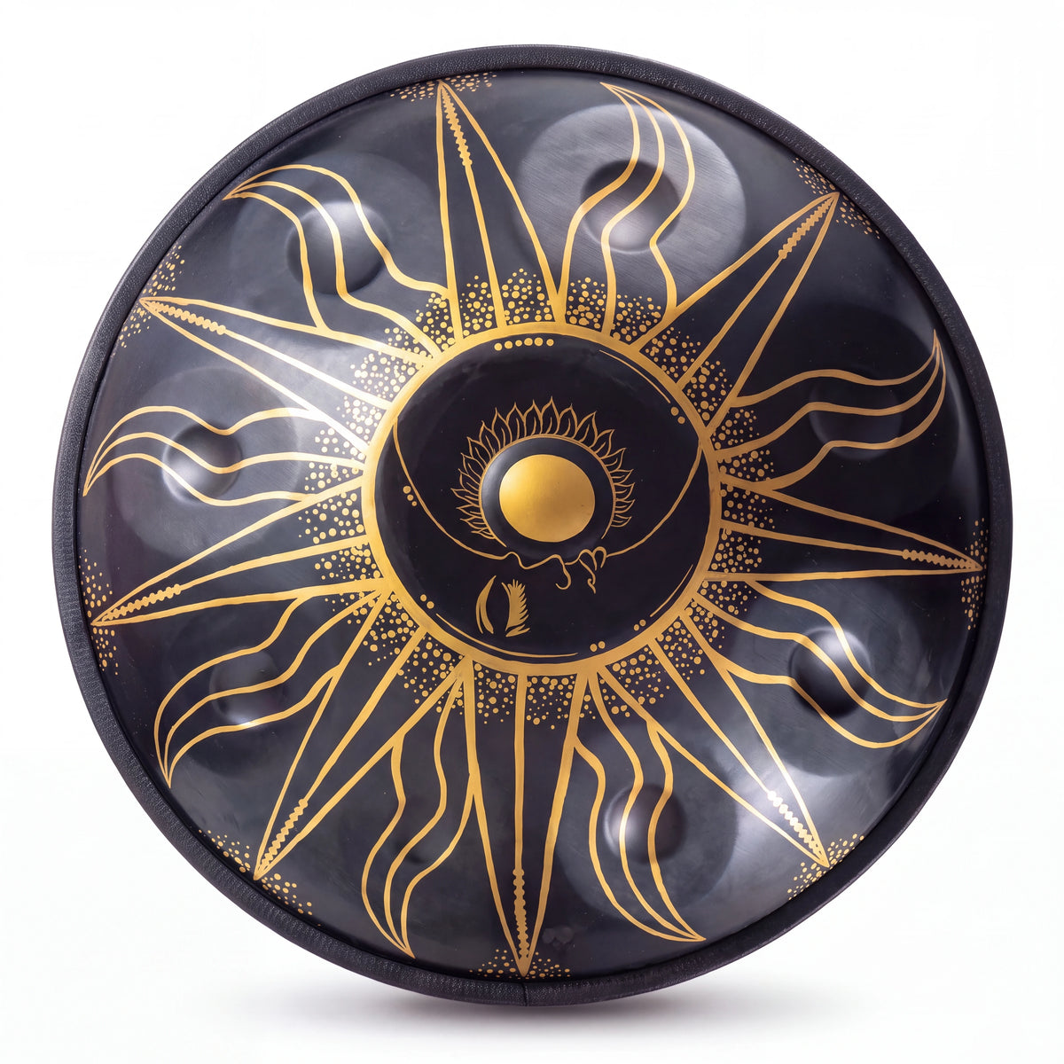 Handpan D Kurd ECLIPSE noir KOVAPAN, vue de dessus