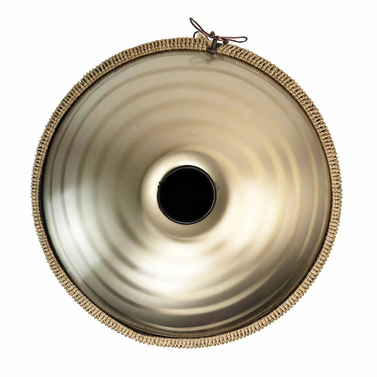 Handpan NAUTILE Ré mineur Kurd doré vu de dessous, Kovapan