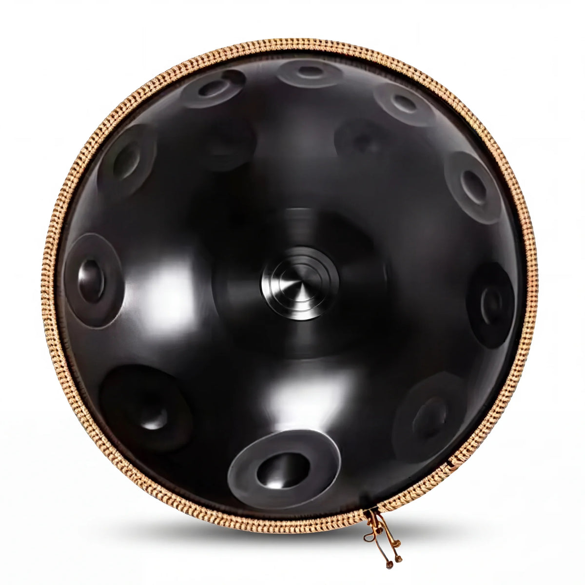 Handpan E Amara INFINI noir avec sa housse de transport - KOVAPAN