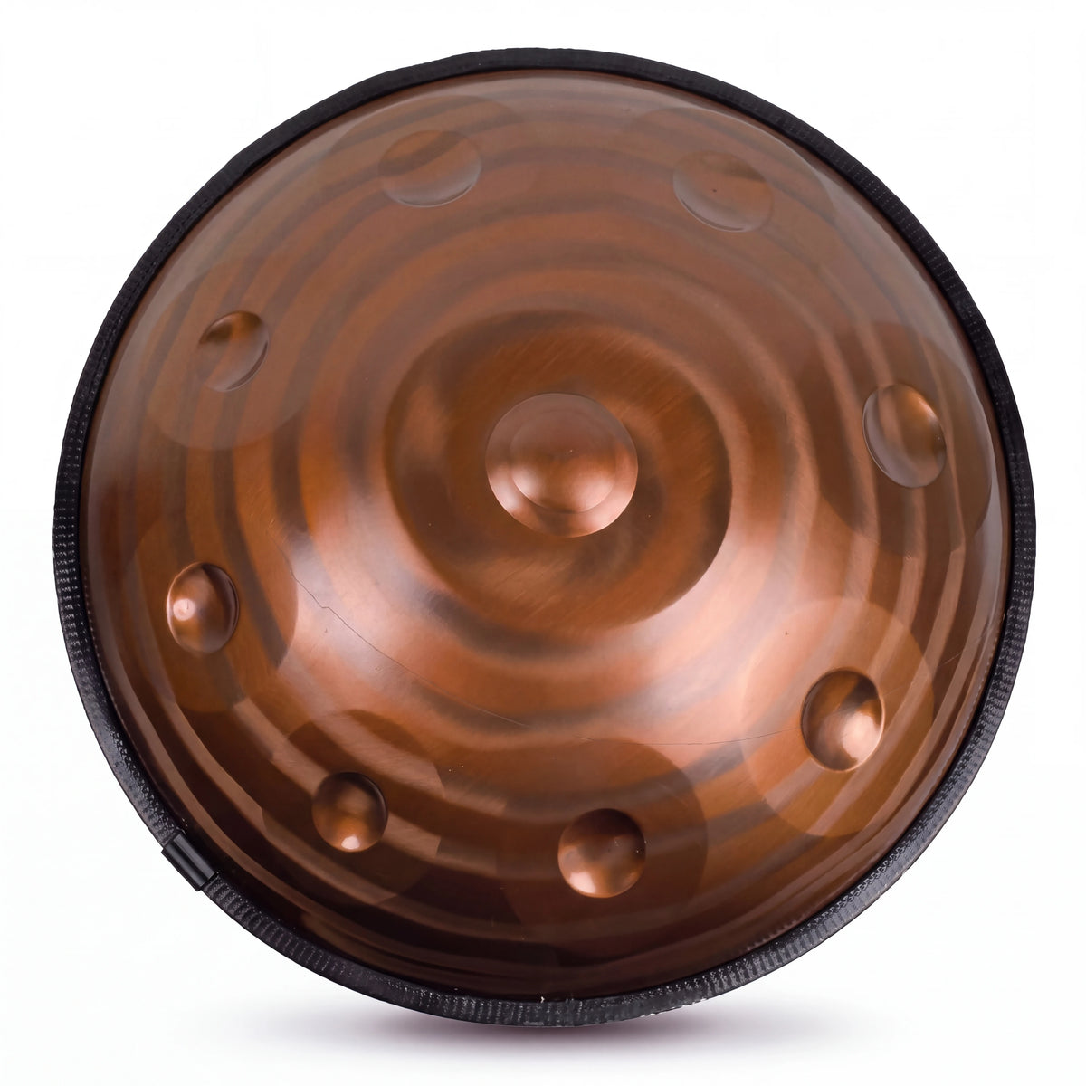 Handpan D Kurd NAUTILE bronze KOVAPAN, vue de dessus