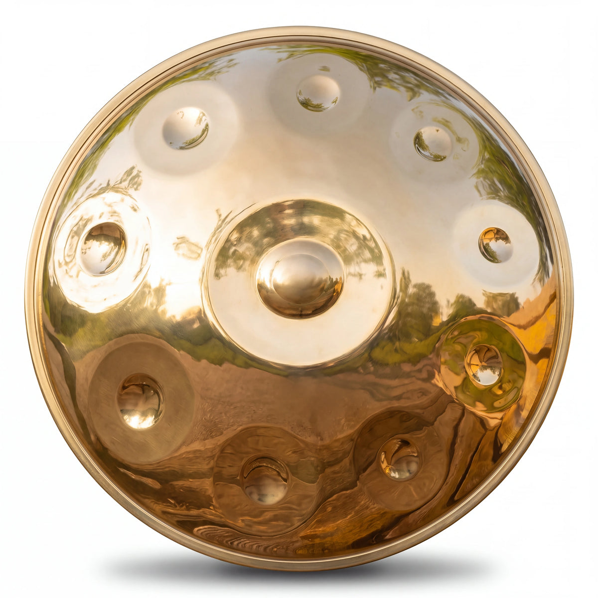 Handpan D Kurd SOLAS doré KOVAPAN, vue de dessus