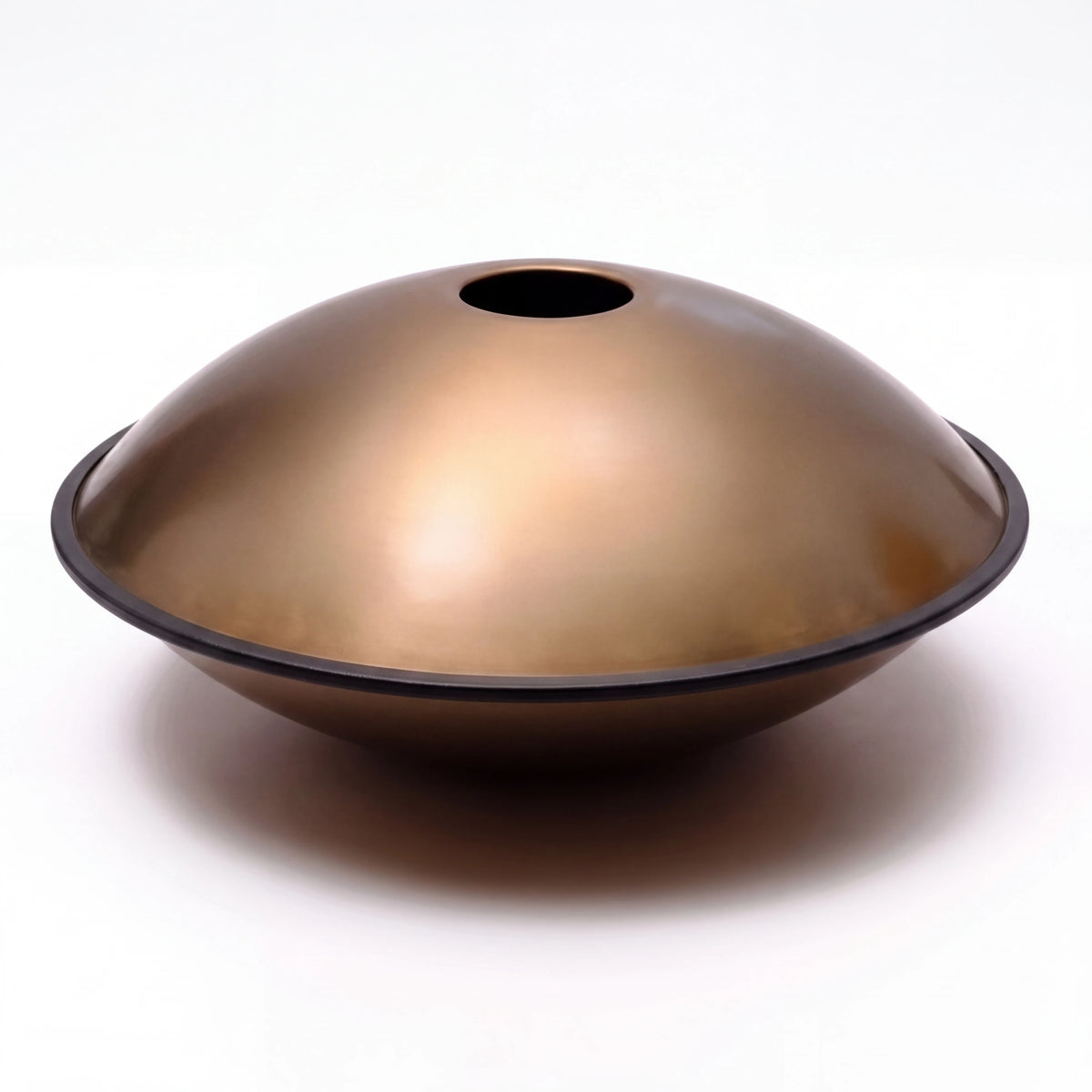 Handpan professionnel VERMEIL doré, vue de la coque inférieure et de son ouverture (Gu) – Kovapan