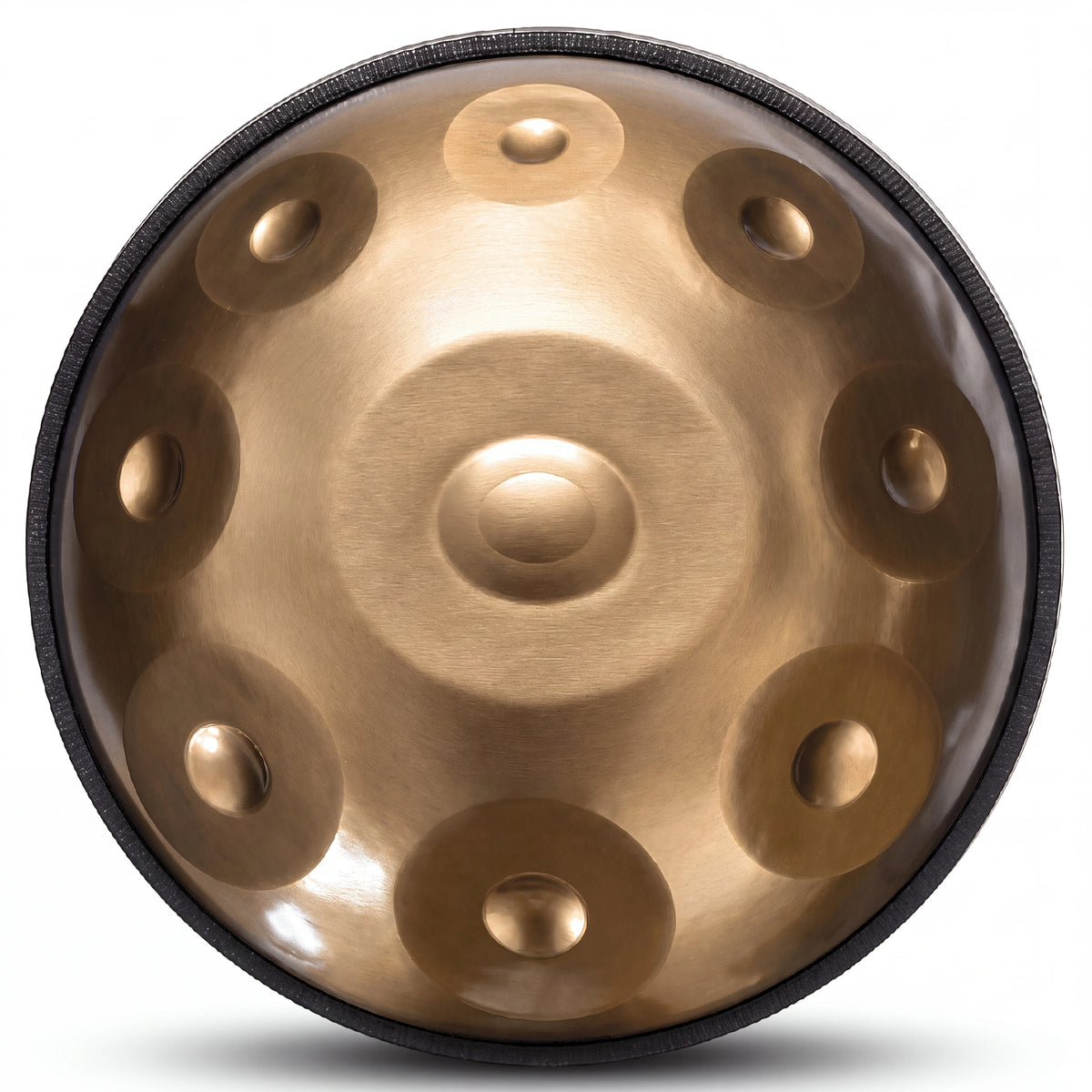Mini handpan GRAINE 9 notes doré, vue de dessus – Kovapan